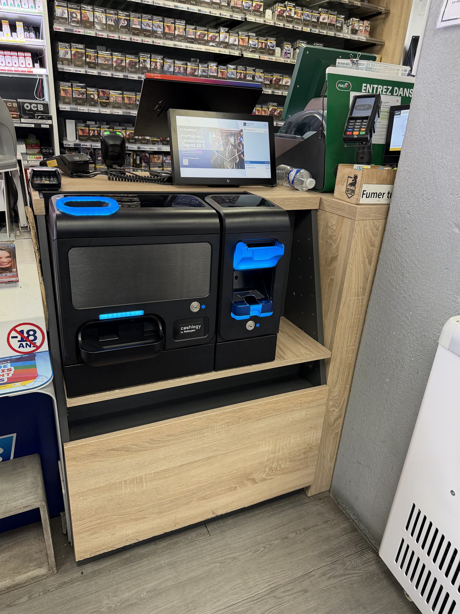 Installation monnayeur automatique Cashlogy – réalisation MMSI